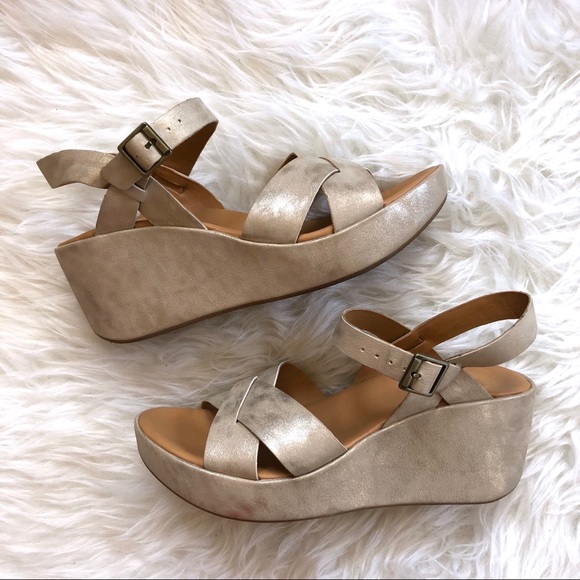 gold platform wedge sandals